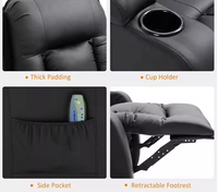 Fauteuils inclinables manuels au design moderne pour salon avec fonction de massage, canapé inclinable électrique avec fonction pivotante et basculeuse