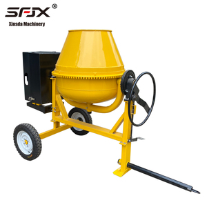 Bétonnière électrique portable jaune SFJX avec moteur de 3 kW, déchargement manuel pour usage en construction - Product Image 1