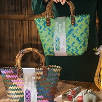 Boîte cadeau en bambou personnalisée pour Zongzi, sac à fond carré, emballage durable et recyclable, option de logo personnalisé, vente en gros disponible