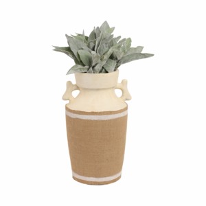 Vaso rustico in terracotta con avvolgimento in juta intrecciata per decorazioni domestiche e uso in soggiorno - Product Image 2
