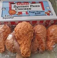 PRT Jumbo Squishy Poulet Frit Réaliste à Remontée Lente, Cuisse de Poulet Croustillante, Jouet Anti-Stress Doux, Collection Cadeau pour 14 ans et plus