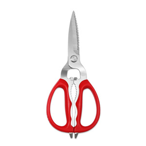 <b>Kitchen</b> <b>Scissors</b> Stainless Steel Red Handle With Bottle Opener And Walnut Cracker For Home Use - Product Image 4