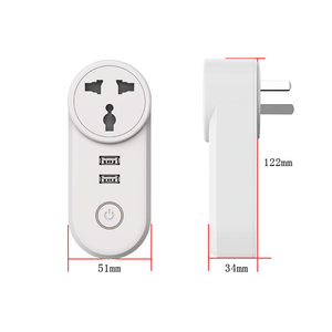 Prise intelligente <span class=keywords><strong>WiFi</strong></span> universelle SmartLife 16A AC110-240V double <span class=keywords><strong>USB</strong></span> 5V 2.1A compatible Alexa Google Voice, ignifuge, en cuivre pur - Product Image 4