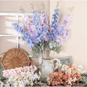 Zhuoou Haute Qualité Faux Fleur Réaliste Fleurs Artificielles <span class=keywords><strong>Delphinium</strong></span> Et Fleurs Décoratives Couronnes Et Plantes Pour La Décoration Intérieure - Product Image 5