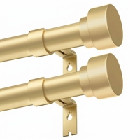 Ensemble de tringles à rideaux en fer doré de qualité supérieure |   Décoration de fenêtres de luxe moderne et robuste et décoration intérieure haut de gamme