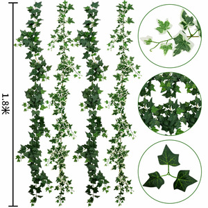 Lianes de lierre artificielles de 1,8 m de long, feuilles vertes, plante décorative suspendue pour la décoration murale de la maison et du jardin - Product Image 2