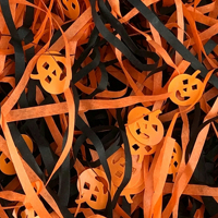 Confettis fantômes en papier raphia bicolore classiques pour Halloween, tissu déchiqueté en forme d'araignée pour emballages et cordes