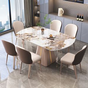 2026 New Arrivals High End Smart Convertible Rectangular to Round <b>Extendable</b> Large <b>Dining</b> <b>Table</b> for Room Furniture CT18 Selected - Product Image 3