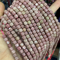 Perles de pierre cubique à facettes en gros perles carrées en rhodochrosite naturelle 6*6mm pour la fabrication de bijoux