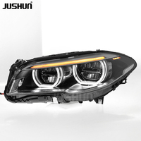 Ensemble de phares LED JUSHUN pour BMW Série 5 F10 F18 2011-2017, mise à niveau avec feux de jour jaunes et blancs, phares Angel's Eye