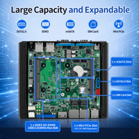 Mini PC Industrial CWWK C19 Sin Ventilador N2840, 2x RS232/RS485 COM, 2 X Gigabit LAN, DDR3L, Pfsense OPNsense, PC Industrial Integrado