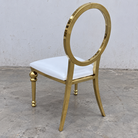 Chaise de banquet de mariage en acier inoxydable doré avec pieds tournés et dossier creux, vente en gros