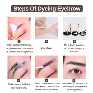 HF 2-en-1 Crème Cils et Sourcils Kit Semi-Permanent DIY <span class=keywords><strong>Coloration</strong></span> des Cheveux Durée 6 Semaines Salon Usage Domestique 7ml Personnalisé Qualité Cosmétique - Product Image 5