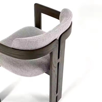 Chaises de salle à manger en bois massif noir, style mid-century moderne, pour usage domestique, avec dossier, inspirées des designers, chaises rétro pour le thé