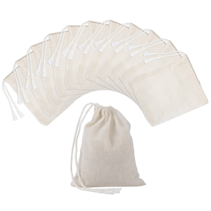 Sacs cadeaux en coton naturel avec cordon de serrage, logo personnalisé, emballage en gros pour bijoux, cosmétiques, cadeaux de mariage, vente au détail - Product Image 4