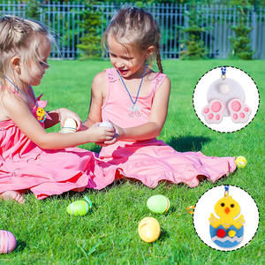 Collar <span class=keywords><strong>de</strong></span> Pascua con Colgante <span class=keywords><strong>de</strong></span> Conejito, Zanahorias, Huevo Colorido y Pollito, Joyería <span class=keywords><strong>de</strong></span> Moda para Fiesta <span class=keywords><strong>de</strong></span> Pascua - Product Image 2