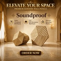 Paneles Decorativos de PET Absorbentes de Sonido, Alta Reducción de Ruido (0.8) con Impresión UV