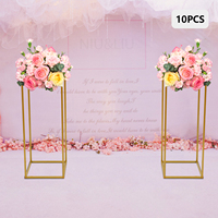 Ensemble de 10 supports à fleurs de mariage modernes de haute qualité, 23,62 pouces, en fer et en plastique, accessoire de fête, décoration, support d'affichage de ballons, vase à fleurs