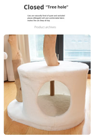 Arbre à chat de luxe en pin massif, grand structure d'escalade moderne pour chat avec poteau à gratter intégré, maison-nid, plateforme de saut et jouet