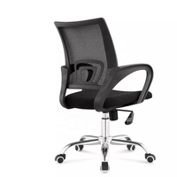 Chaise de bureau classique pivotante avec piètement en croix, en tissu ergonomique maillé, pour la maison, les cadres, les directeurs, les ordinateurs et les invités