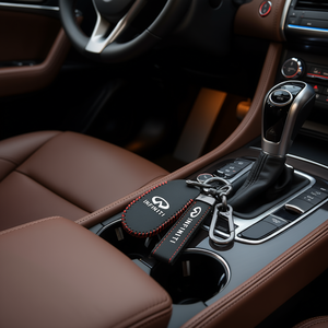 Funda de Cuero para Llaves Infiniti, Negra, Resistente a Arañazos, Accesorios para Llaves de Auto para Modelos Infiniti - Product Image 2