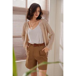 Cuello redondo y diseño de manga larga tejido dulce moda moderna para la temporada de primavera suéter cárdigan personalizado de moda - Product Image 1