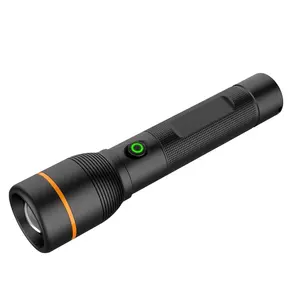 RTS portable zoom flashlight 5 mode Type-C USB Rechargeable Battery High Lumen Powerful LED Flashlights & Torches
