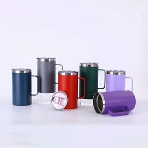 Stainless Steel Insulated <b>Coffee</b> Mug With Handle | Custom Logo Travel Tumbler - Product Image 2