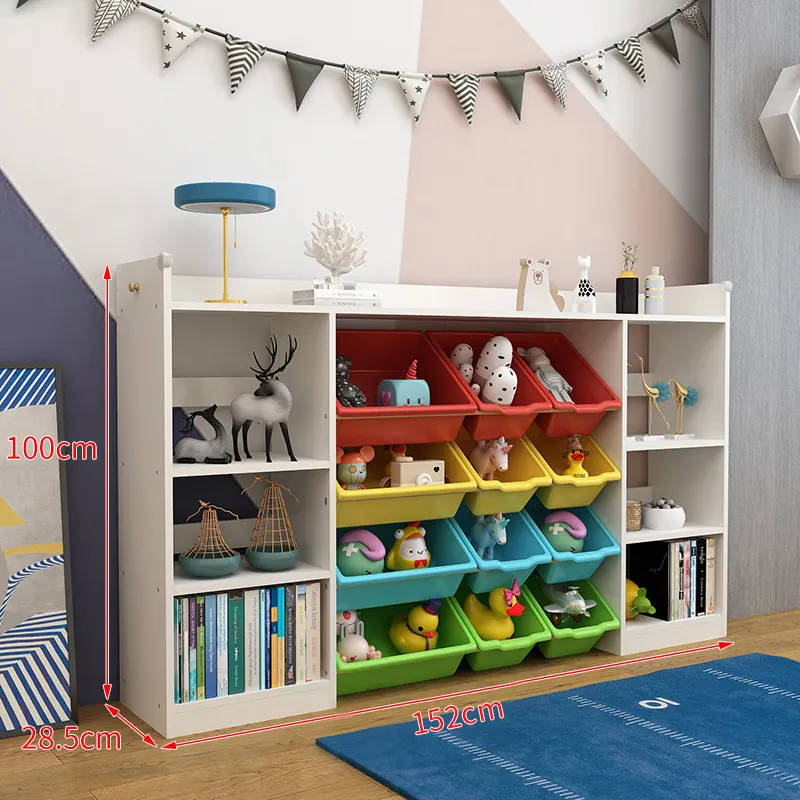 Low MOQ Children Classroom Basket Montessori Furniture Wooden Toy Kids Organizer Cabinet Storage Shelf Kid's Room Furniture