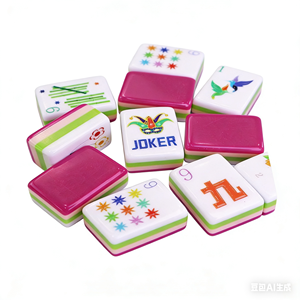 <span class=keywords><strong>Mahjong</strong></span> américain moderne de haute qualité en acrylique à 4 couches, rouge rose, personnalisable en gros - Product Image 2