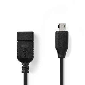 <b>Usb</b> 2.0 <b>Cable</b> <b>Micro</b> B Male To A Female 0.2 M Black - Product Image 1
