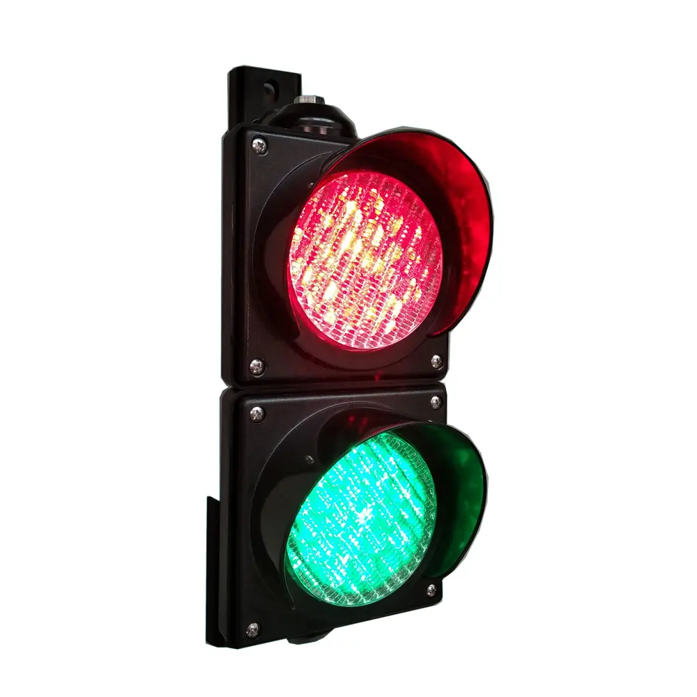 2 Units 100mm Mini Plastic Housing LED Red and Green Traffic Lights  with Spider Web Lens  Semaphore