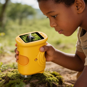 Microscope de poche portable pour enfants, 1000X, avec lumière LED, <span class=keywords><strong>mini</strong></span> kit d'expériences scientifiques, jouet microscope pour enfants, fourni par l'usine - Product Image 2