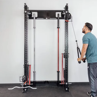Appareil d'entraînement mural complet pour salle de sport à domicile Machine à câble peu encombrante Système de poulie réglable Station fonctionnelle à montage latéral pour