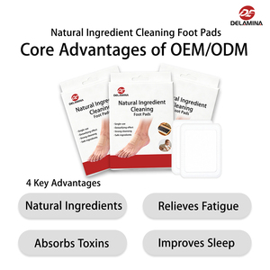 Natuurlijke Kruiden Bamboe Houtskool <span class=keywords><strong>Detox</strong></span> Voetpads Verbeteren Slaap & Verlichten Vermoeidheid 10 Pads/Doos OEM Geaccepteerd - Product Image 1