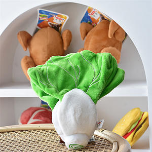 Design carino pollo alla griglia a forma di <span class=keywords><strong>Hamburger</strong></span> di peluche peluche giocattoli cigolanti accessori da masticare per cani - Product Image 4