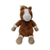 Vente en gros Poupée cheval animal doux et mignon Jouet cheval en peluche personnalisé Remplissage en coton PP lavé pour cadeau d'anniversaire de nouveau-né
