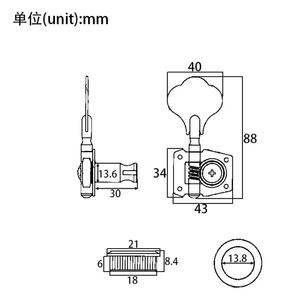 Clavijas de afinación Open Gear <span class=keywords><strong>para</strong></span> <span class=keywords><strong>bajo</strong></span>, perillas con mango de estrella, cabezales de máquina <span class=keywords><strong>para</strong></span> <span class=keywords><strong>bajo</strong></span> eléctrico, piezas de repuesto - Product Image 2