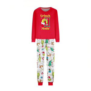Envío Directo, Pijamas Navideños Rojos <span class=keywords><strong>de</strong></span> Grinch para Adultos y Niños, Conjuntos <span class=keywords><strong>de</strong></span> Pijamas Navideños a Juego para Familias, Pijamas Navideños <span class=keywords><strong>de</strong></span> Grinch - Product Image 4
