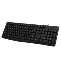 Nouveau clavier filaire USB en plastique mince noir K-110 de haute qualité avec touches multimédia Plug and Play pour ordinateur de bureau