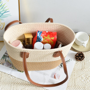 Nuevo bolso versátil de un solo hombro tejido en algodón, elegante bolso de paja, moderno bolso de playa para vacaciones, bolso tote para mujer. - Product Image 4