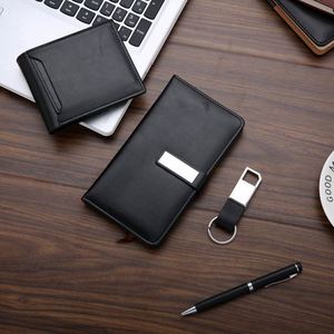 <b>Personalized</b> Business Gift Set PU Leather Logo Notebook Digital Printing <b>Keychain</b> & Wallet-Premium Corporate Gifts - Product Image 2