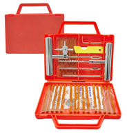 Kit de réparation de pneus robuste 28 pièces avec outils de réparation à poignée en T et bandes de caoutchouc pour le réparation des fuites de pneus automobiles