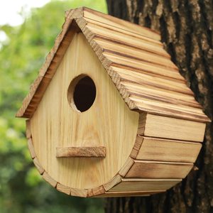 Natuurlijke Houten Vogel Huisopruiming Bluebird Vink Kardinalen Opknoping Vogelhuisje Voor Tuin Bezichtiging - Product Image 5