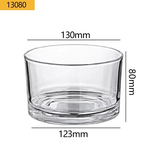 Envase de Vidrio Transparente Grueso de Primera Calidad, Resistente al Calor, para Velas, 80 mm de Altura, para Velas de 3 Mechas, para Navidad, Pascua, Día de San Valentín - Product Image 2