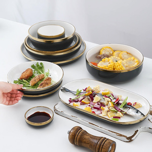 Offre Spéciale : Plat en Céramique Ovale Plaqué de Luxe sur Mesure pour Restaurants 5 Étoiles et Shopping <span class=keywords><strong>Black</strong></span> <span class=keywords><strong>Friday</strong></span> - Product Image 6