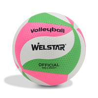 Bola Voli Welstar Ukuran Resmi 5 Berlapis PU Pola Sarang Lebah, Bladder Karet Sentuhan Lembut, Bola Latihan Pertandingan, Logo Kustom OEM