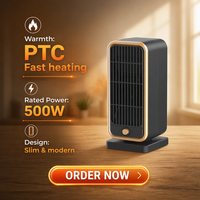 Chauffage PTC pour salle de bain, ventilateur électrique, chauffage de terrasse, étanche IPX4, chauffage en céramique pour salle de douche, toilettes, maison, 500W