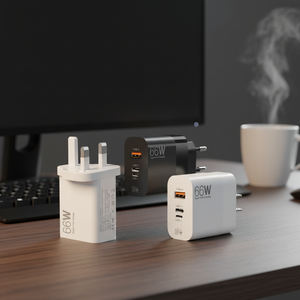 Cargador Ultra Rápido GaN de 66W Compatible con Teléfonos Móviles Apple, Huawei y Xiaomi con Adaptador de Cargador con Puerto USB para UE/Reino Unido/EE. UU. - Product Image 3