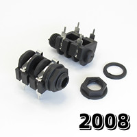 Connecteur de prise arrière 6,35 mm femelle noir/blanc pour interface casque, amplificateur, base de haut-parleur, commutateur audio